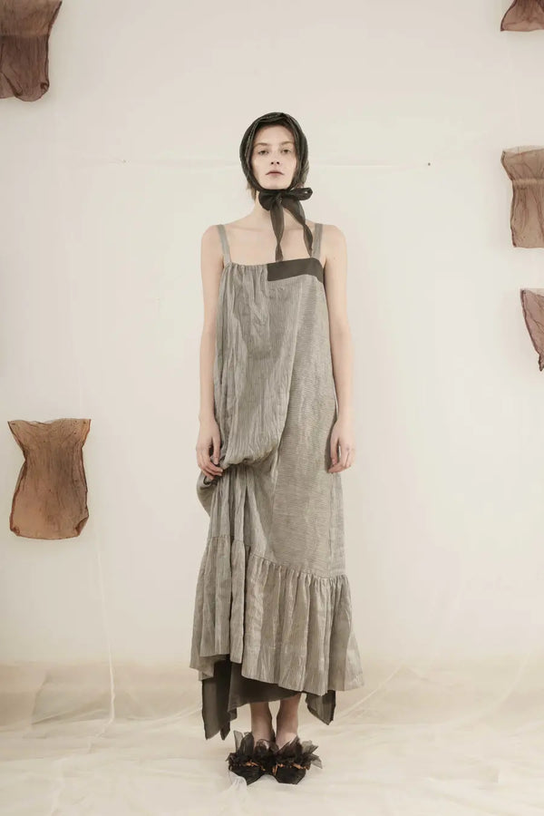 MUTEDANCE (gray green suspender dress) MD19SS12
